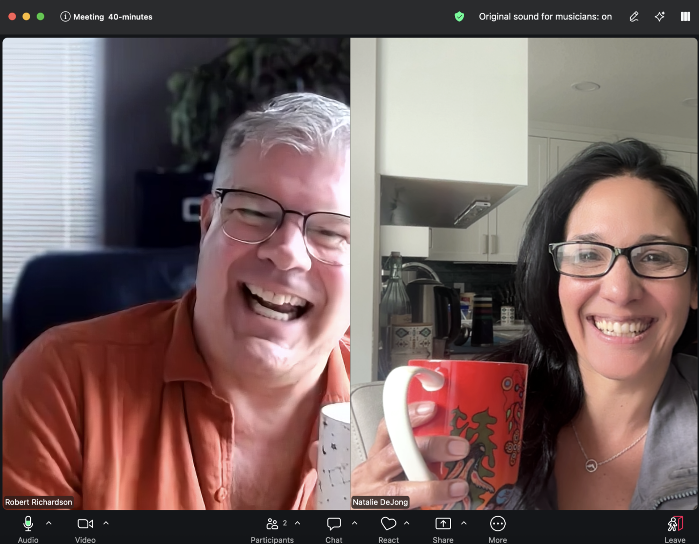 Hosts Rob Richardson and Natalie DeJong Zoom screenshot